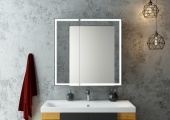 Зеркало-шкаф "Mirror Box black Led" 800х800